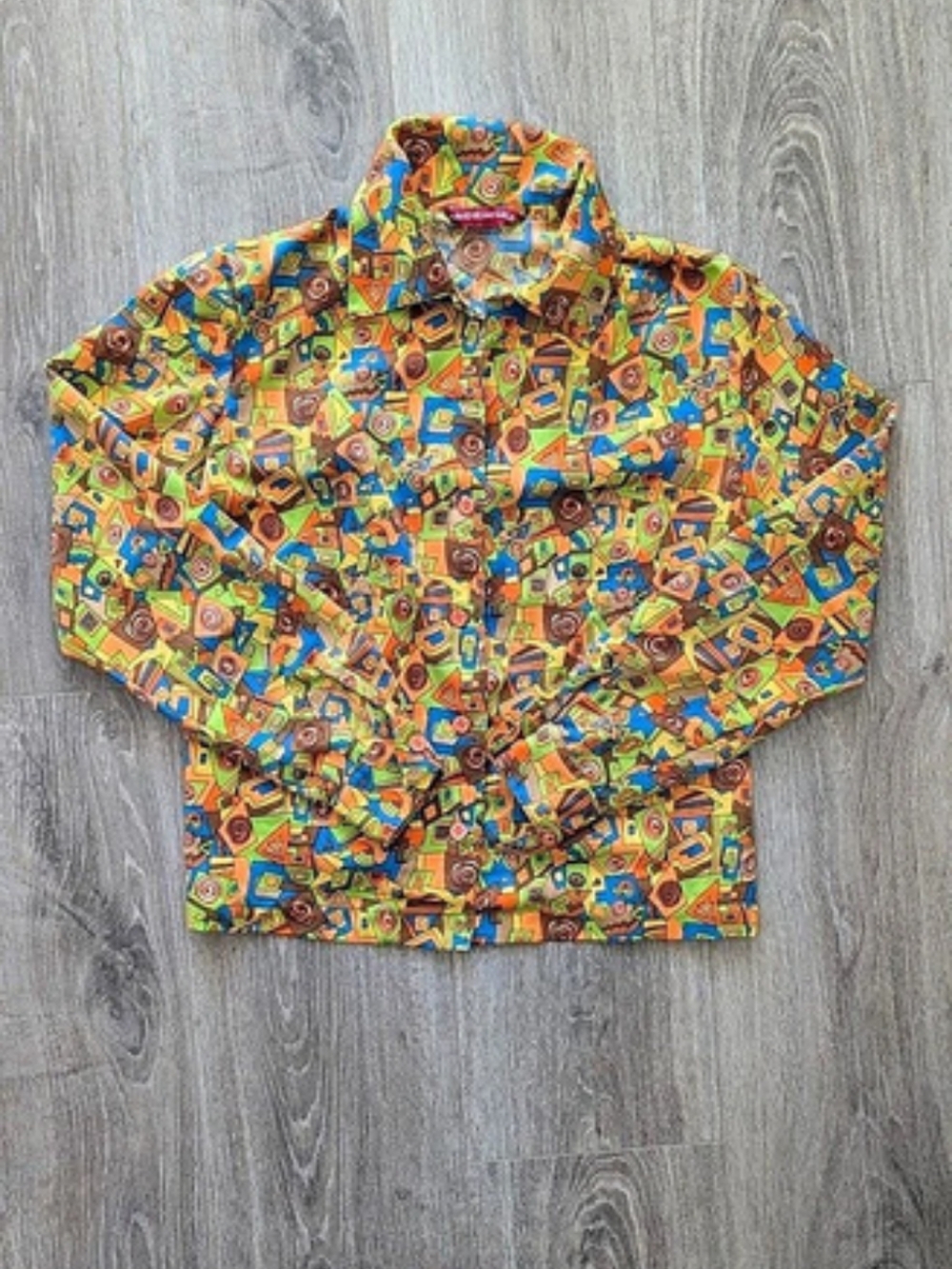 Vintage Geometric Button Down Shirt